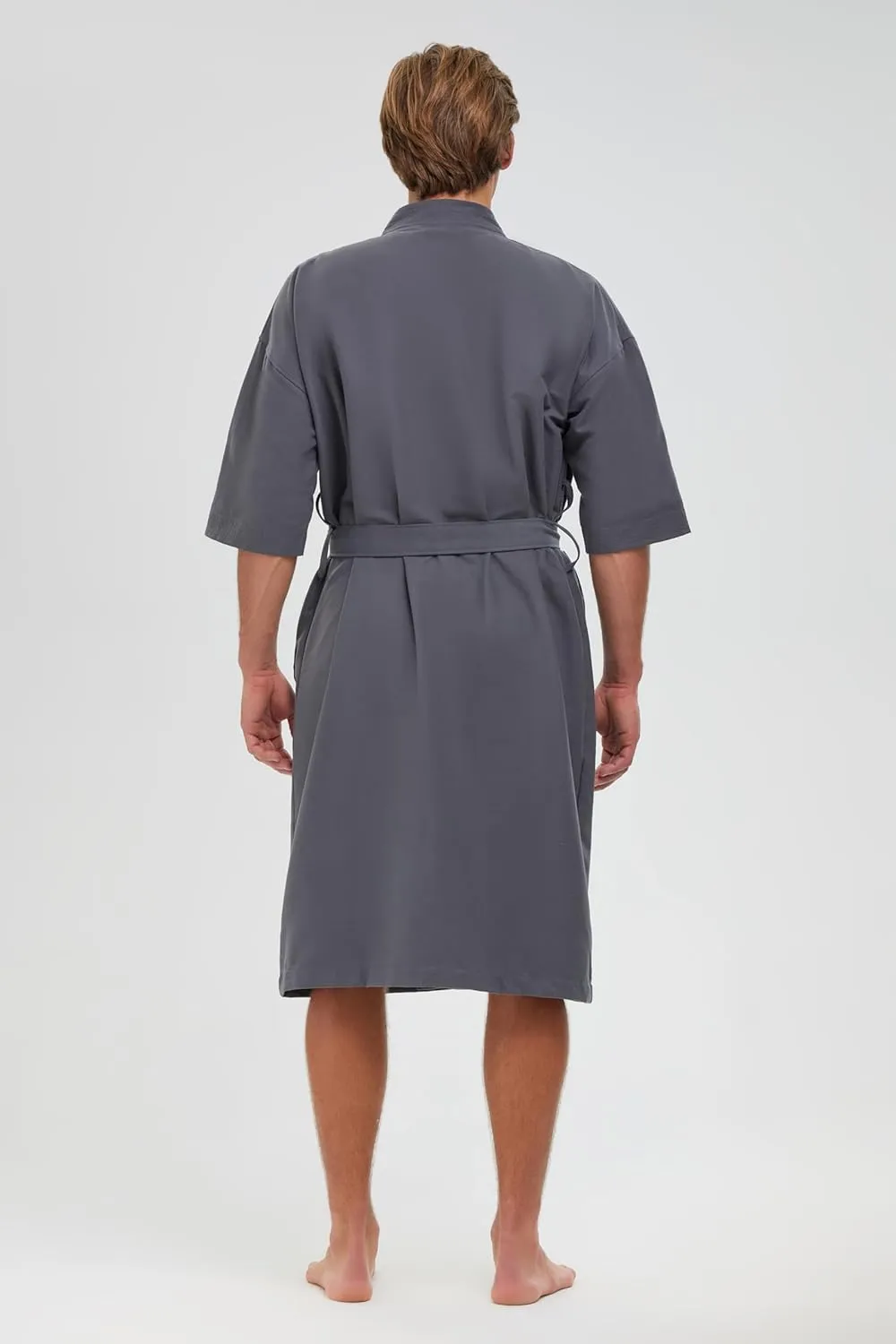 MONARCH Chamois Microfiber Kimono Hotel Robe - Lightweight Absorbent Soft Spa Bathrobe Cypress