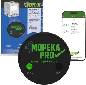 Mopeka Pro Check Universal Sensor - Bluetooth Ultrasonic Sensor for Aluminum, Plastic & Poly Tanks - Perfect for Propane Grills, Water Tanks & Campers - Water Level Sensor Up to 250 Gallon Tanks