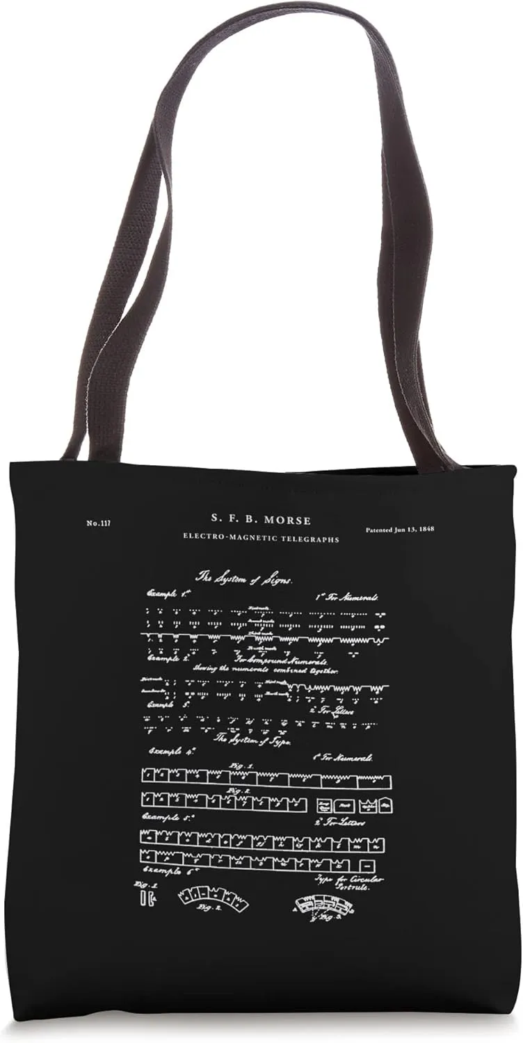 Morse code Patent - Telegraph Tote Bag