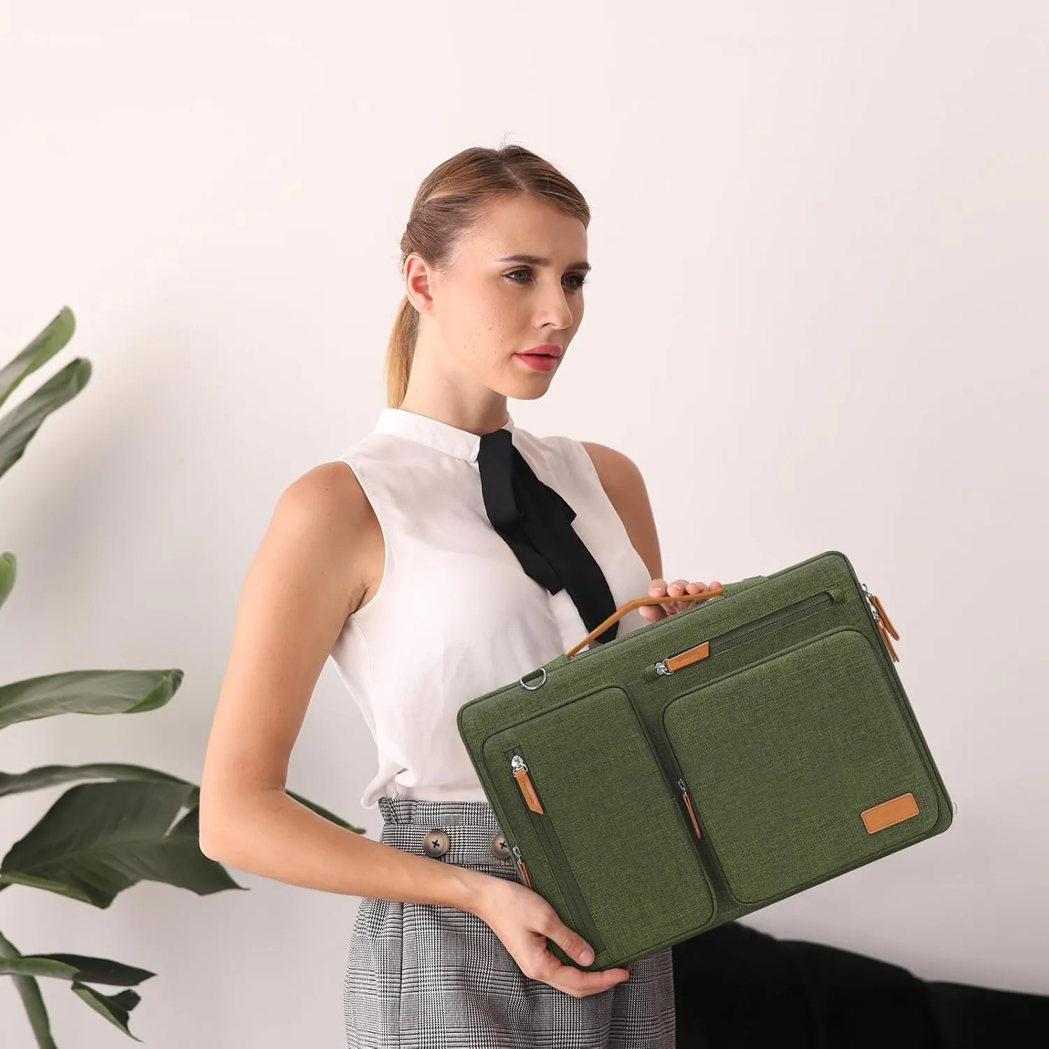MOSISO 360 Protective Laptop Shoulder Bag,13-13.3 inch Computer Bags Compatible with MacBook, HP, Dell, Lenovo, Asus Notebook,Side Open Messenger Bag with 4 Zipper Pockets, Olive Green