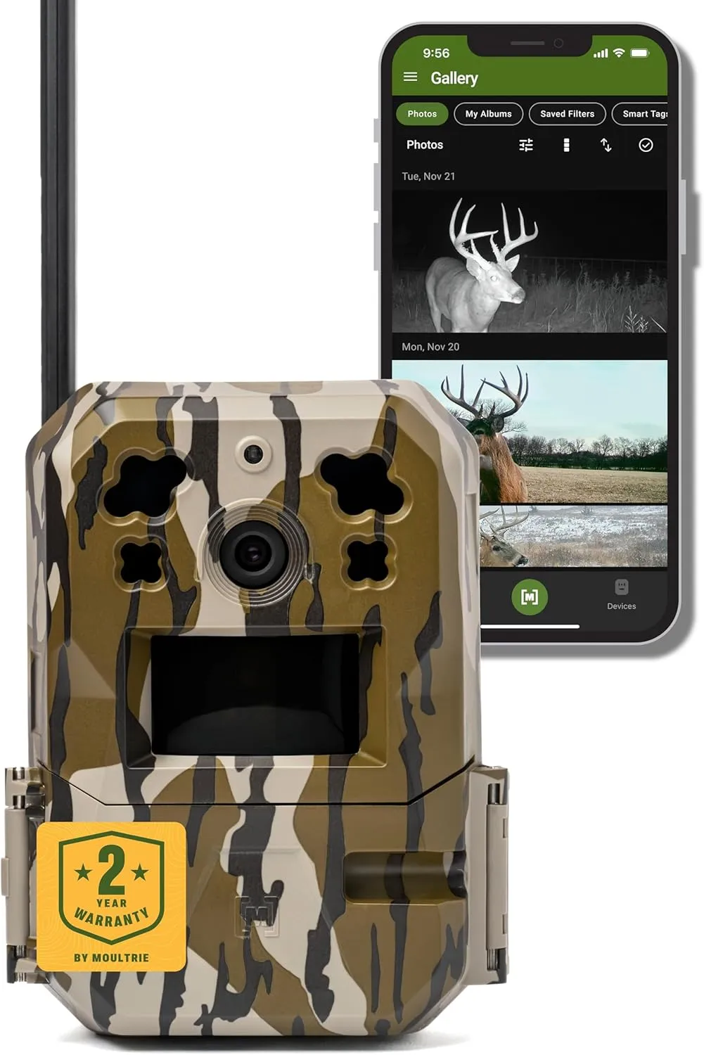 Moultrie Edge Pro Cellular Trail Camera - Auto Connect, Nationwide Coverage, False Trigger Elimination Tech,1080p Video with HD Audio, 100ft Detection Range