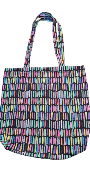 Multi coloured dashes tote bag