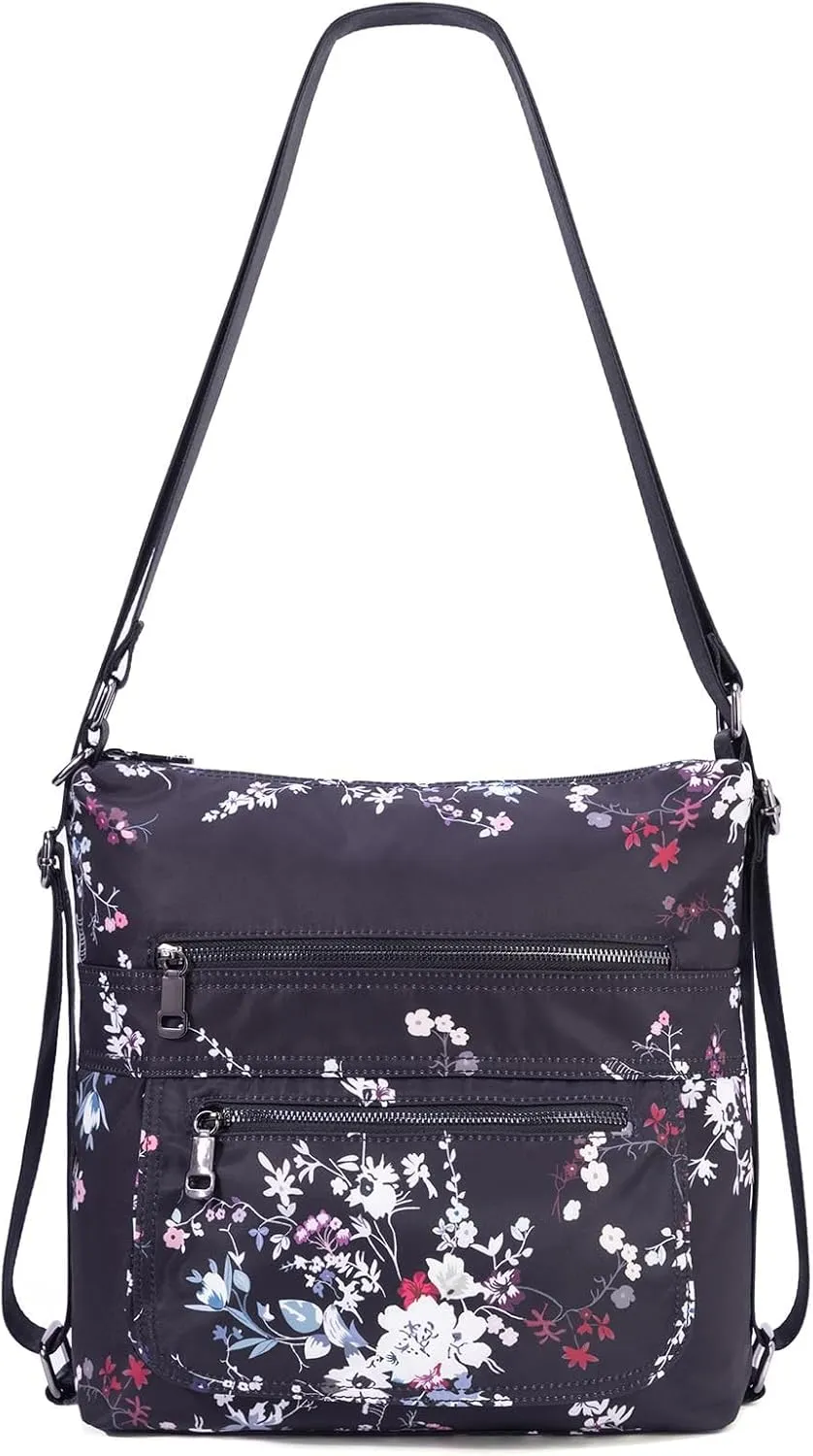 Multiple Compartments Satchel Handbags Waterproof Nylon Crossbody Bags for Women Adjustable Strap Tote for Ladies