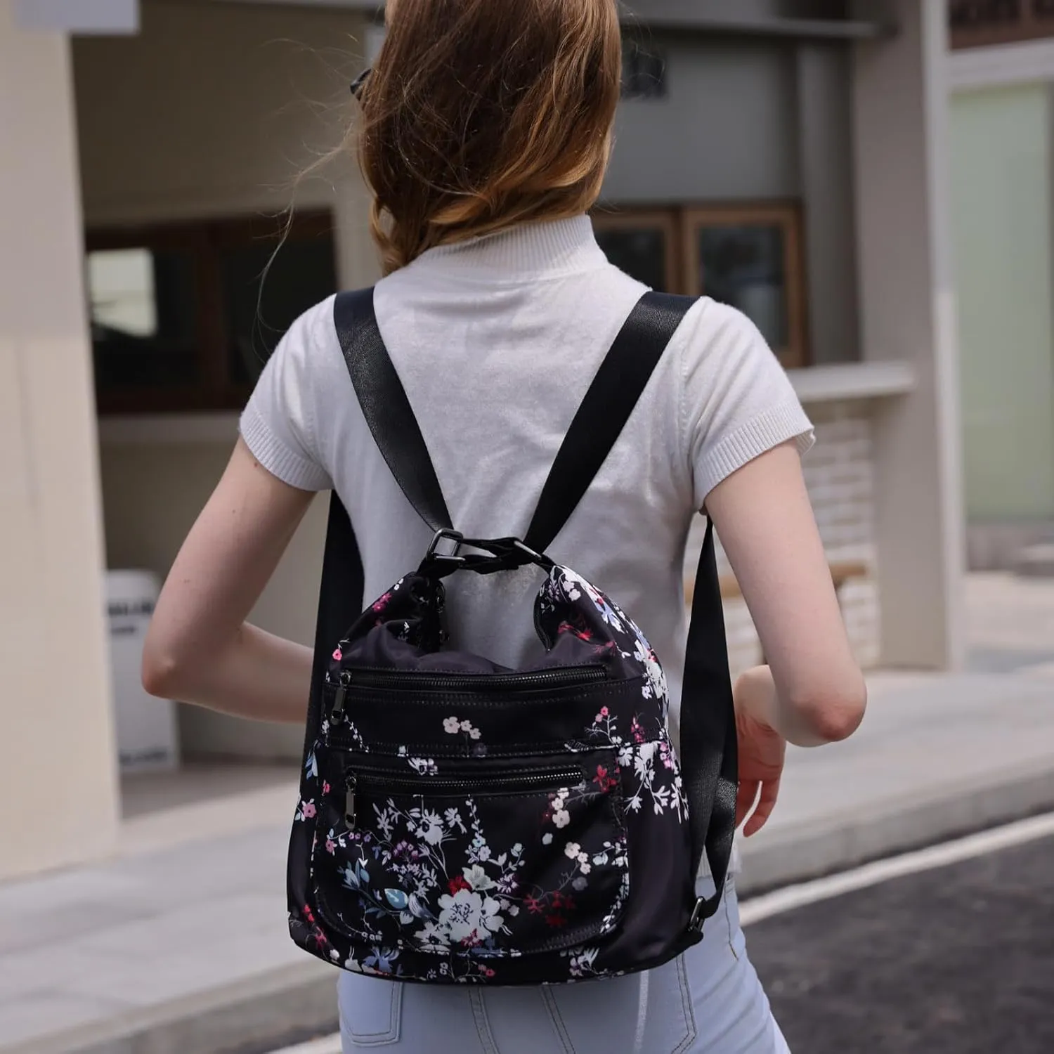 Multiple Compartments Satchel Handbags Waterproof Nylon Crossbody Bags for Women Adjustable Strap Tote for Ladies