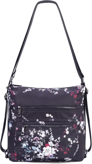 Multiple Compartments Satchel Handbags Waterproof Nylon Crossbody Bags for Women Adjustable Strap Tote for Ladies