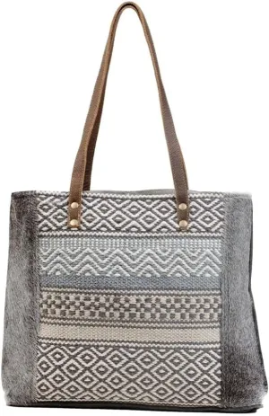 Myra Bag Neighbor'S Envy Tote Bag Upcycled Cotton & Hair Leather S-3049