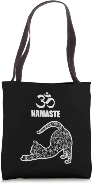 Namaste Downward Cat Asana Cute Yogi Exercise Cat Lover Gift Tote Bag