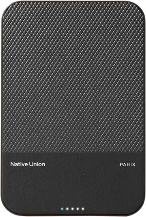 Native Union (Re)Classic Power Bank | Magnetic - MagSafe Compatible 5000mAh 15W Portable Charger - USB-C Cable Included - Compatible with iPhone 16, 16 Plus, 16 Pro, 16 Pro Max, AirPods & More (Black)
