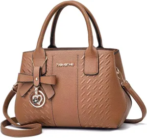 Nevenka Womens Purses and Handbags Shoulder Bag Ladies Designer Satchel (Brown)