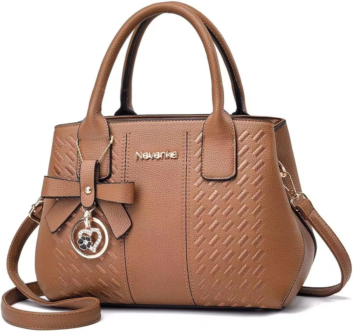 Nevenka Womens Purses and Handbags Shoulder Bag Ladies Designer Satchel (Brown)