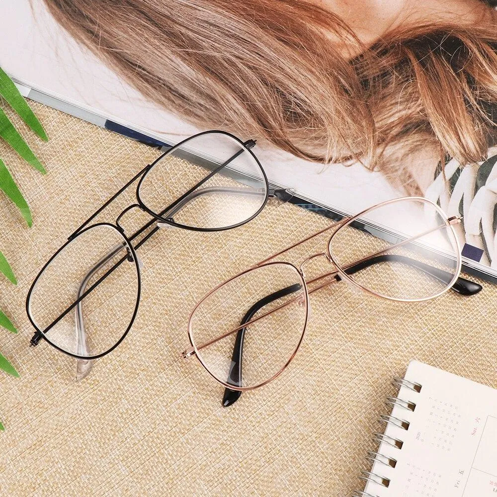 New Stylish Eyeglasses Aviator Metal Frame Reading Glasses Eyewear Vintage Women Men - Unique and Classy