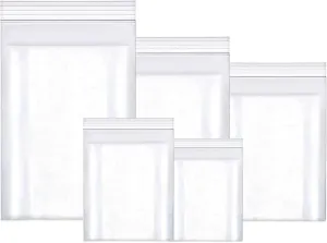 newlng Small Bag 500PCS Small Plastic Bags Resealable Poly Bags 6.3mil Clear Poly Bag for Jewelry, Candy,Snacks, Bead, Coins, Crafts, Seeds (5 Assorted Sizes)