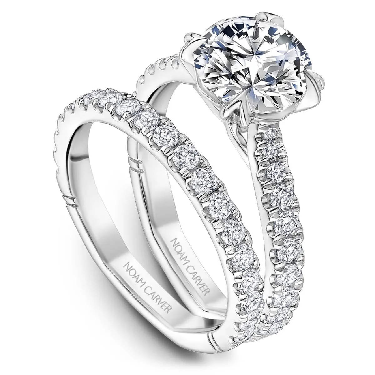 Noam Carver Atelier Classic Diamond Engagement Ring Setting in White Gold