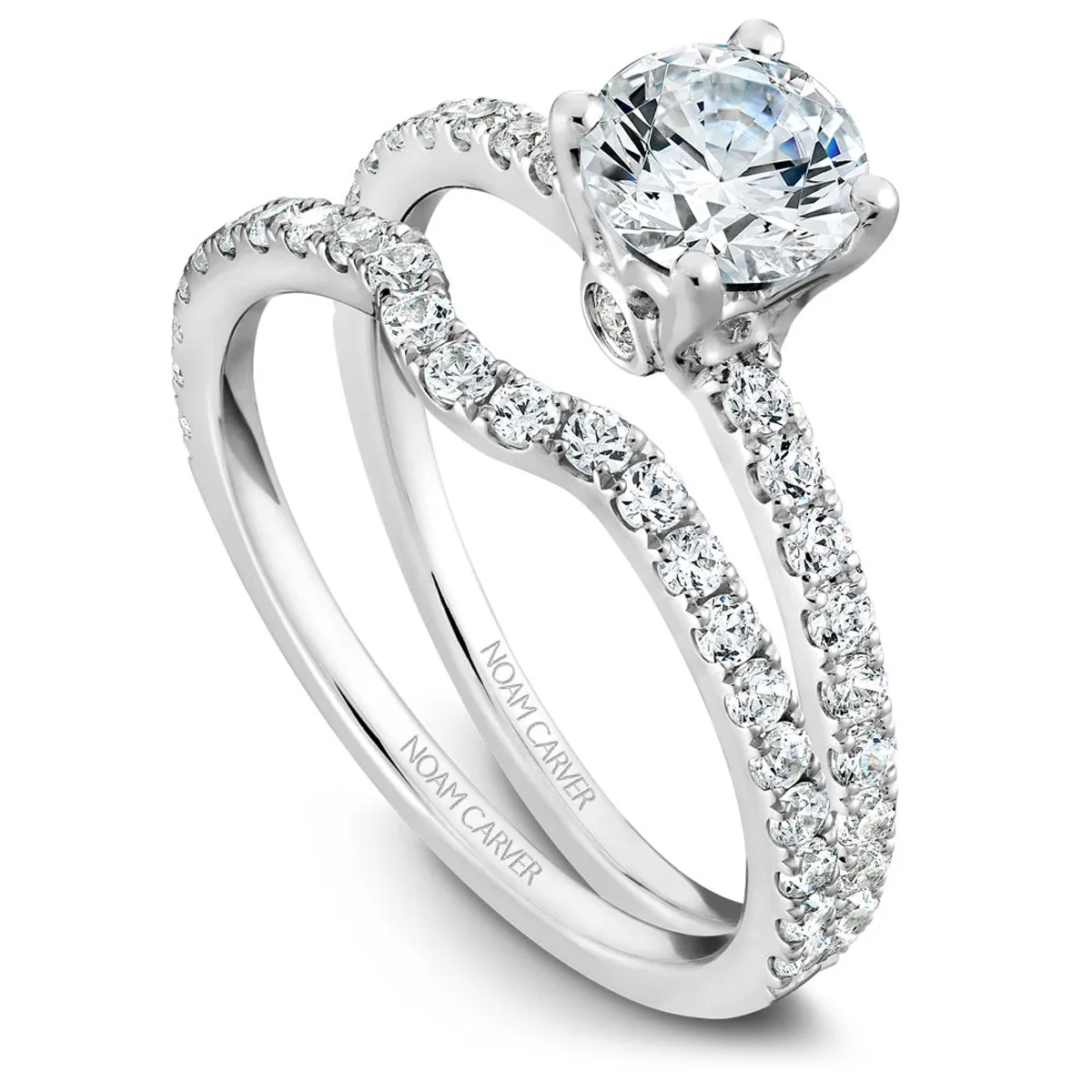 Noam Carver Contour Diamond Wedding Band in White Gold