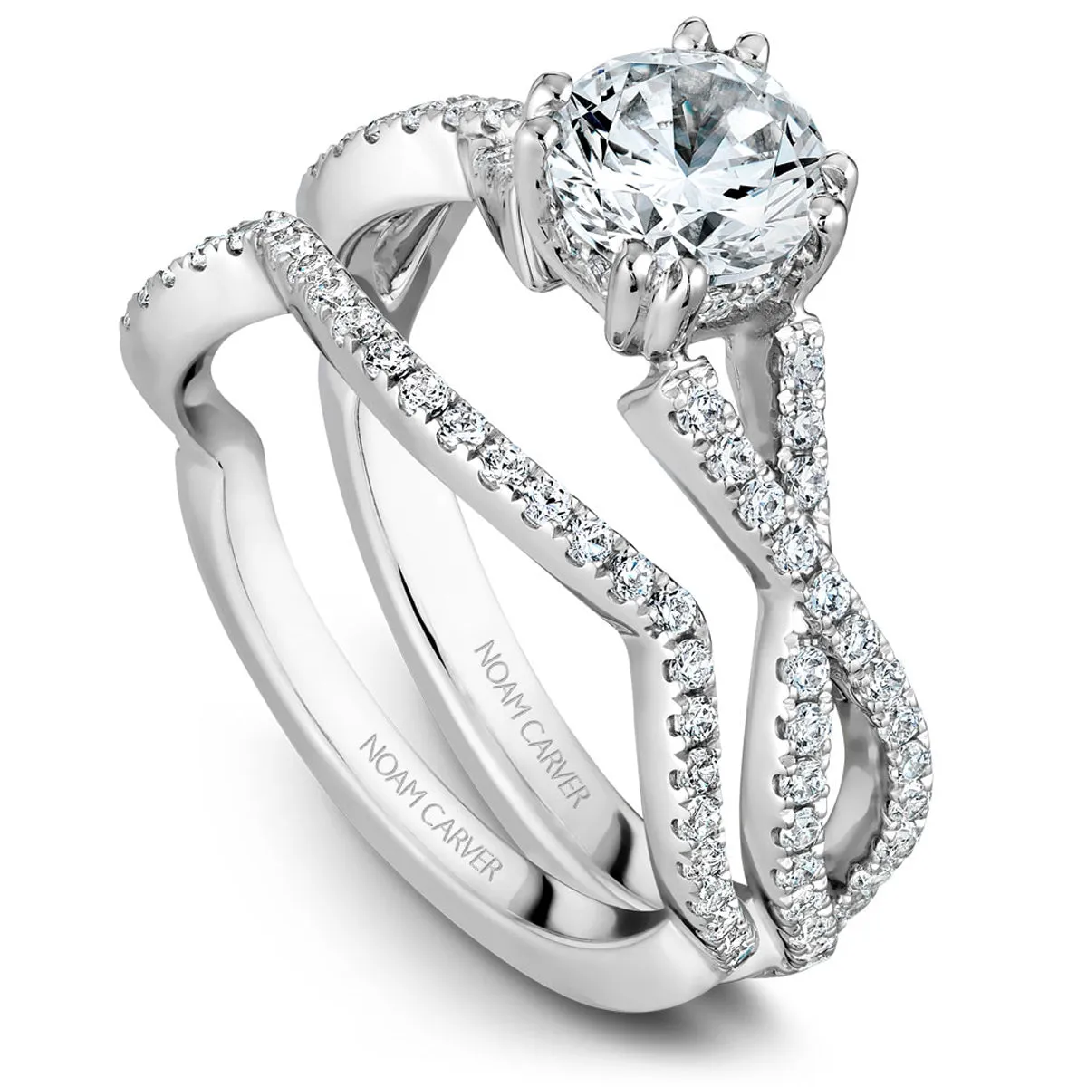 Noam Carver Contour Diamond Wedding Band in White Gold
