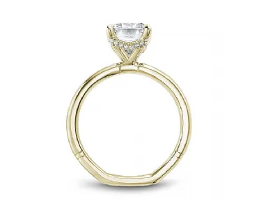 Noam Carver Emerald Center Hidden Halo Diamond Engagement Ring Setting in 14K Yellow/White Gold (.08ctw)