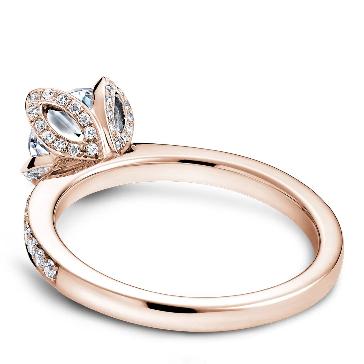 Noam Carver Floral Diamond Engagement Ring Setting in Rose Gold