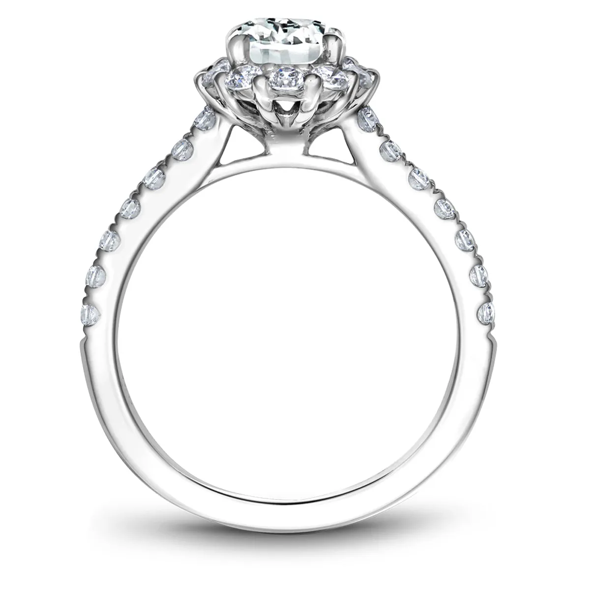 Noam Carver Oval Halo Diamond Engagement Ring Setting in White Gold