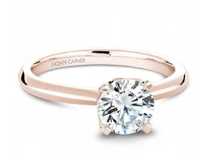 Noam Carver Round Center Solitaire Diamond Engagement Ring Setting in 14K Rose Gold (0.18ctw)