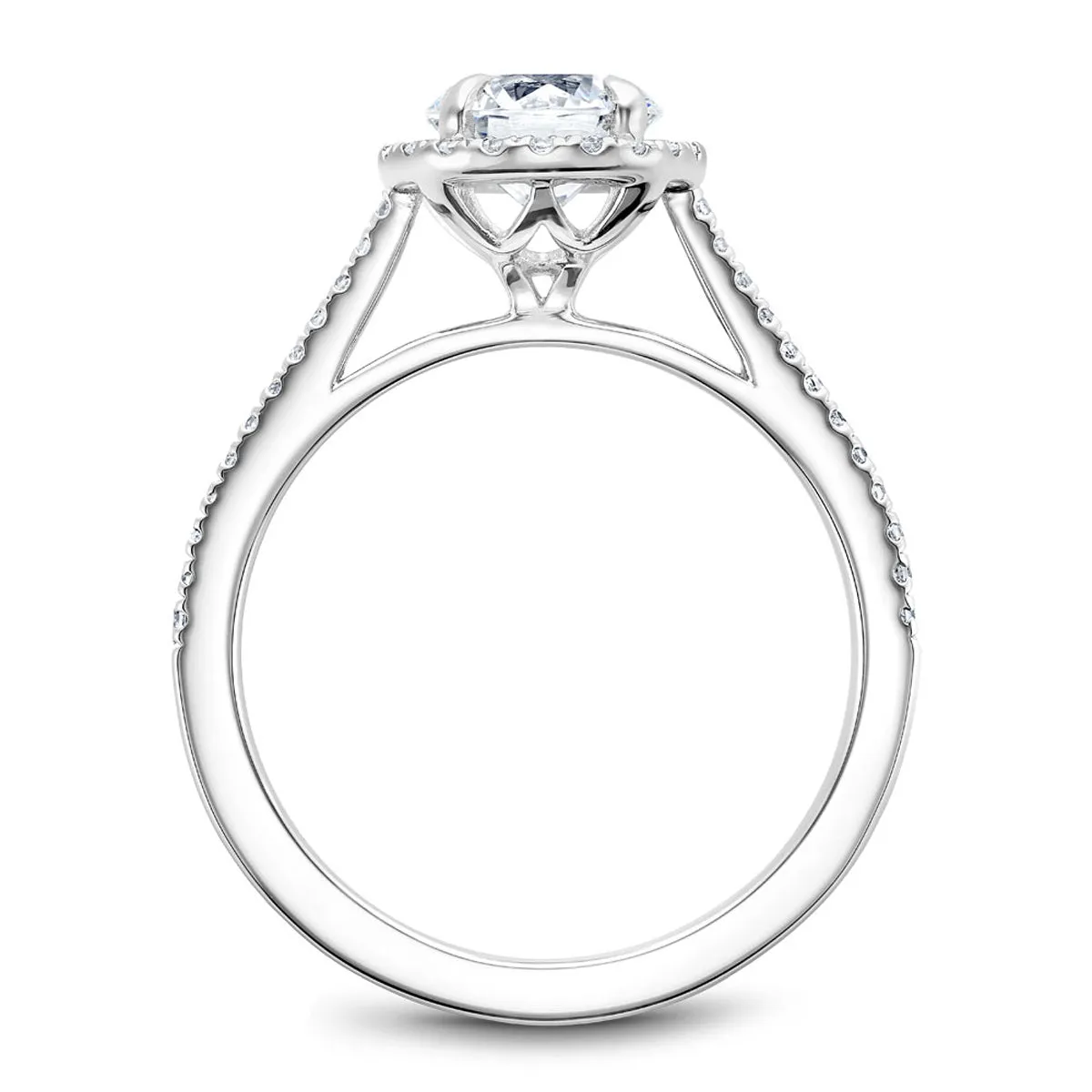 Noam Carver Round Halo Diamond Engagement Ring Setting in White Gold