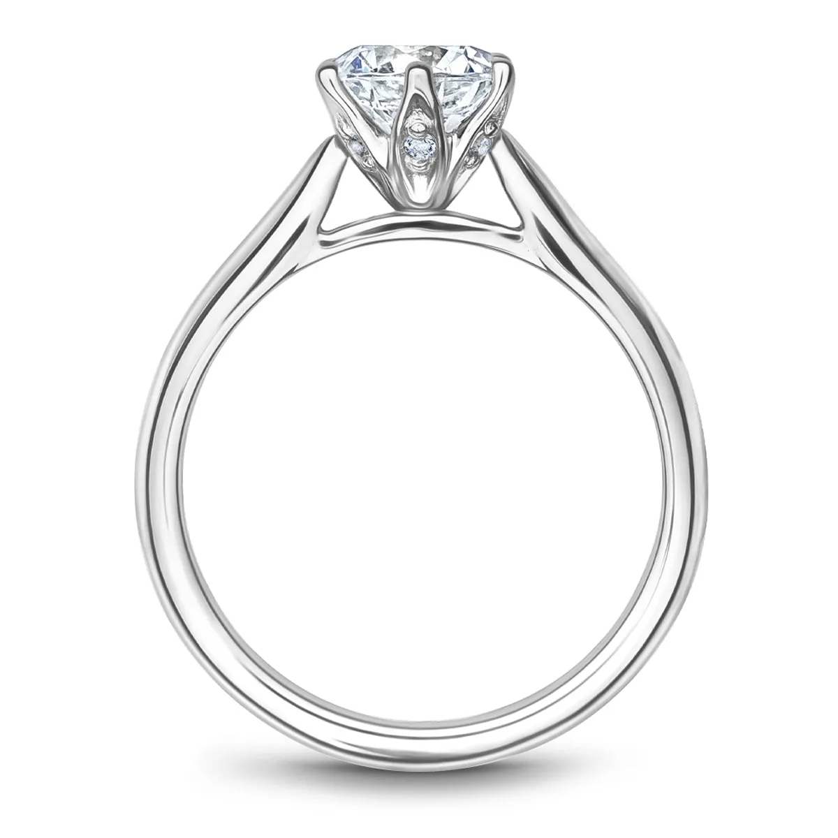 Noam Carver Six-Prong Solitaire Engagement Ring Setting in White Gold