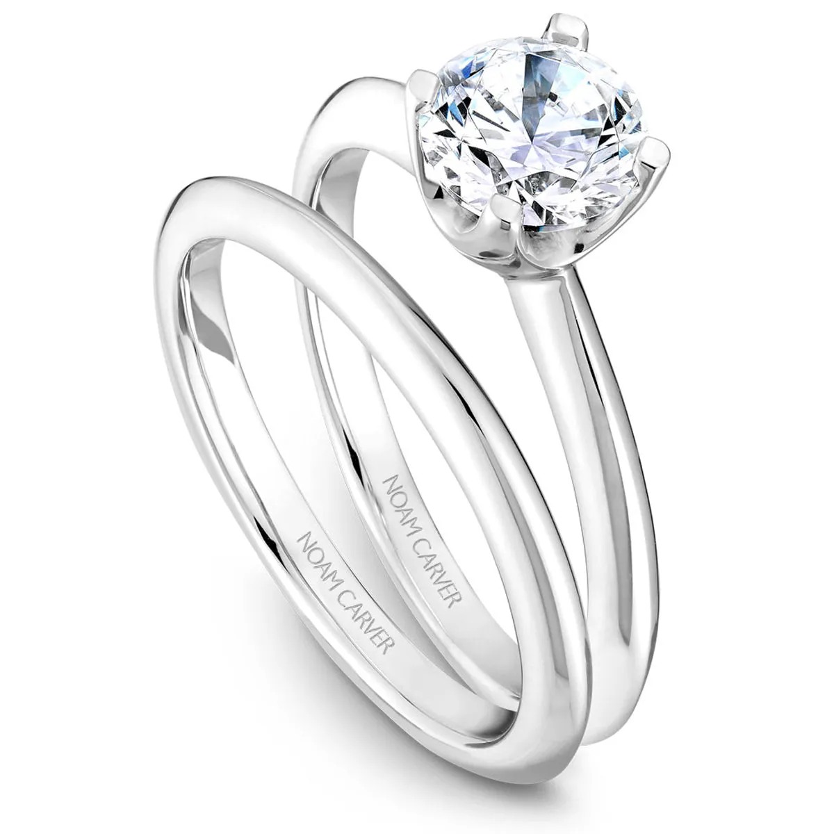 Noam Carver Tulip Solitaire Engagement Ring Setting in White Gold