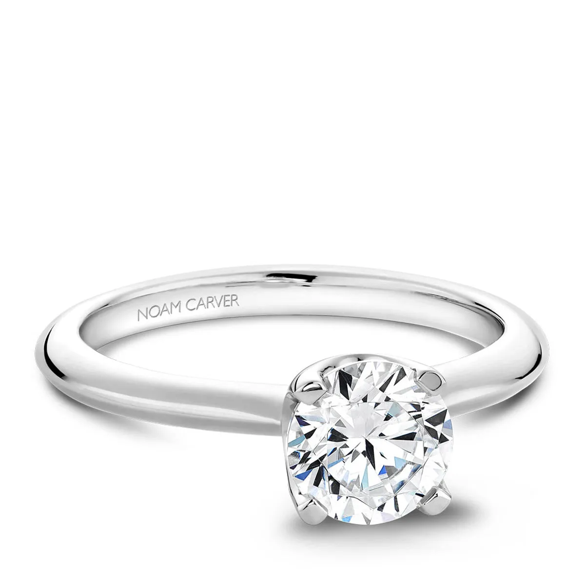 Noam Carver Tulip Solitaire Engagement Ring Setting in White Gold
