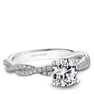 Noam Carver Twist Diamond Engagement Ring Setting in White Gold