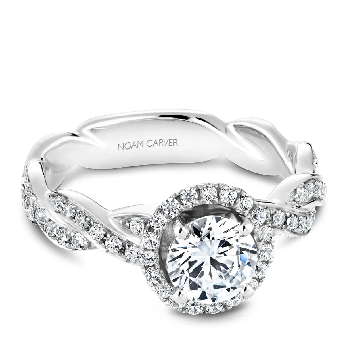 Noam Carver Twist Diamond Engagement Ring Setting in White Gold