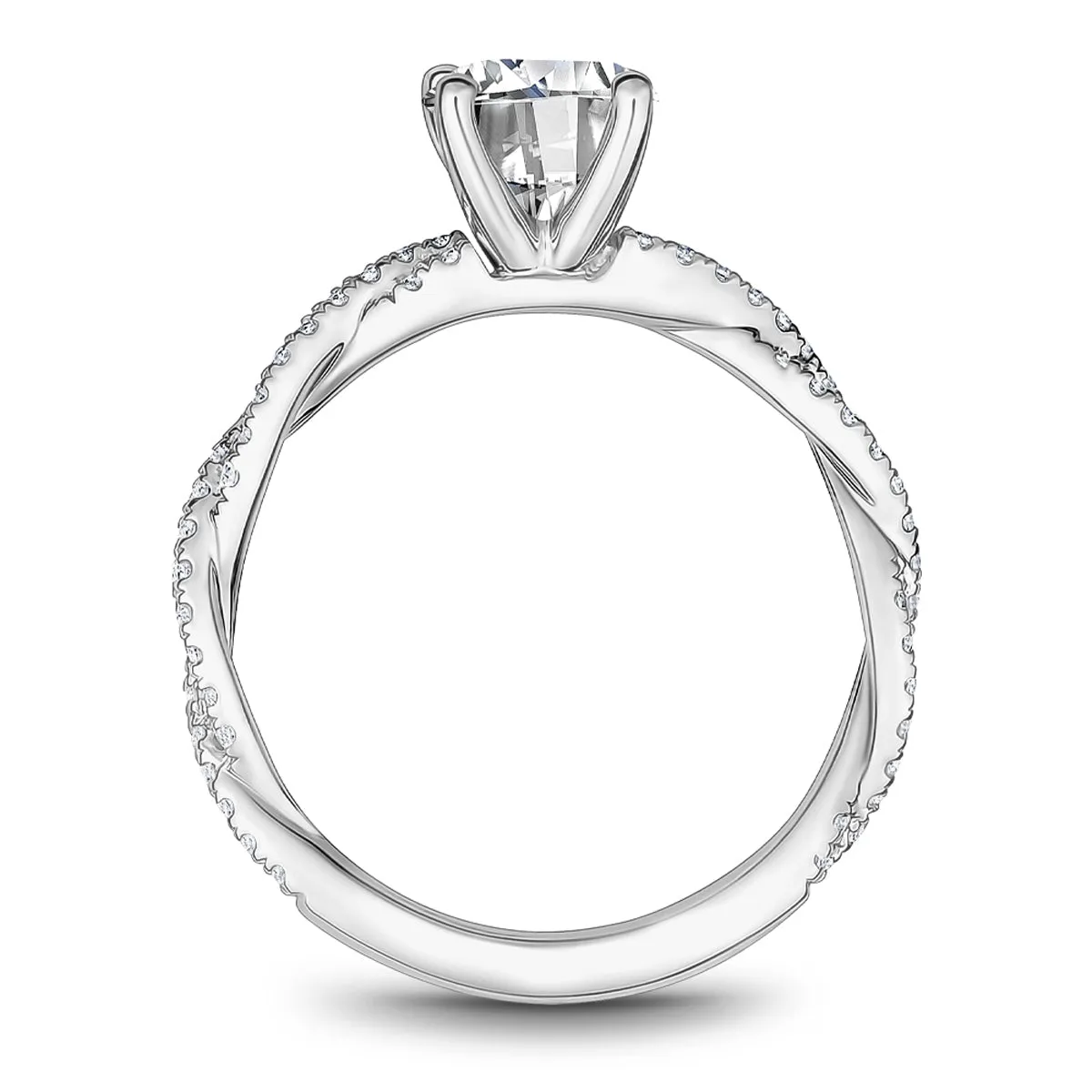 Noam Carver Twist Diamond Engagement Ring Setting in White Gold