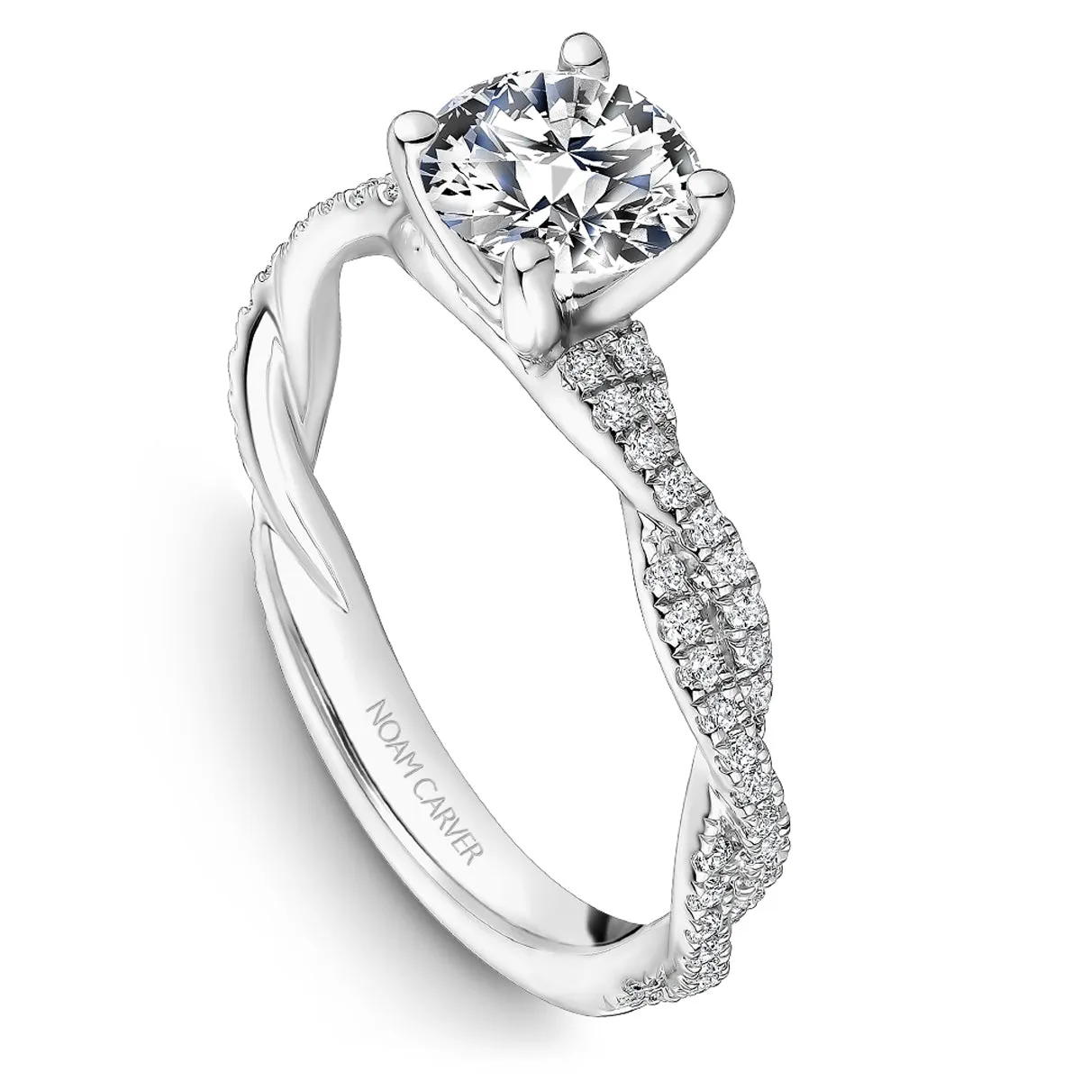 Noam Carver Twist Diamond Engagement Ring Setting in White Gold