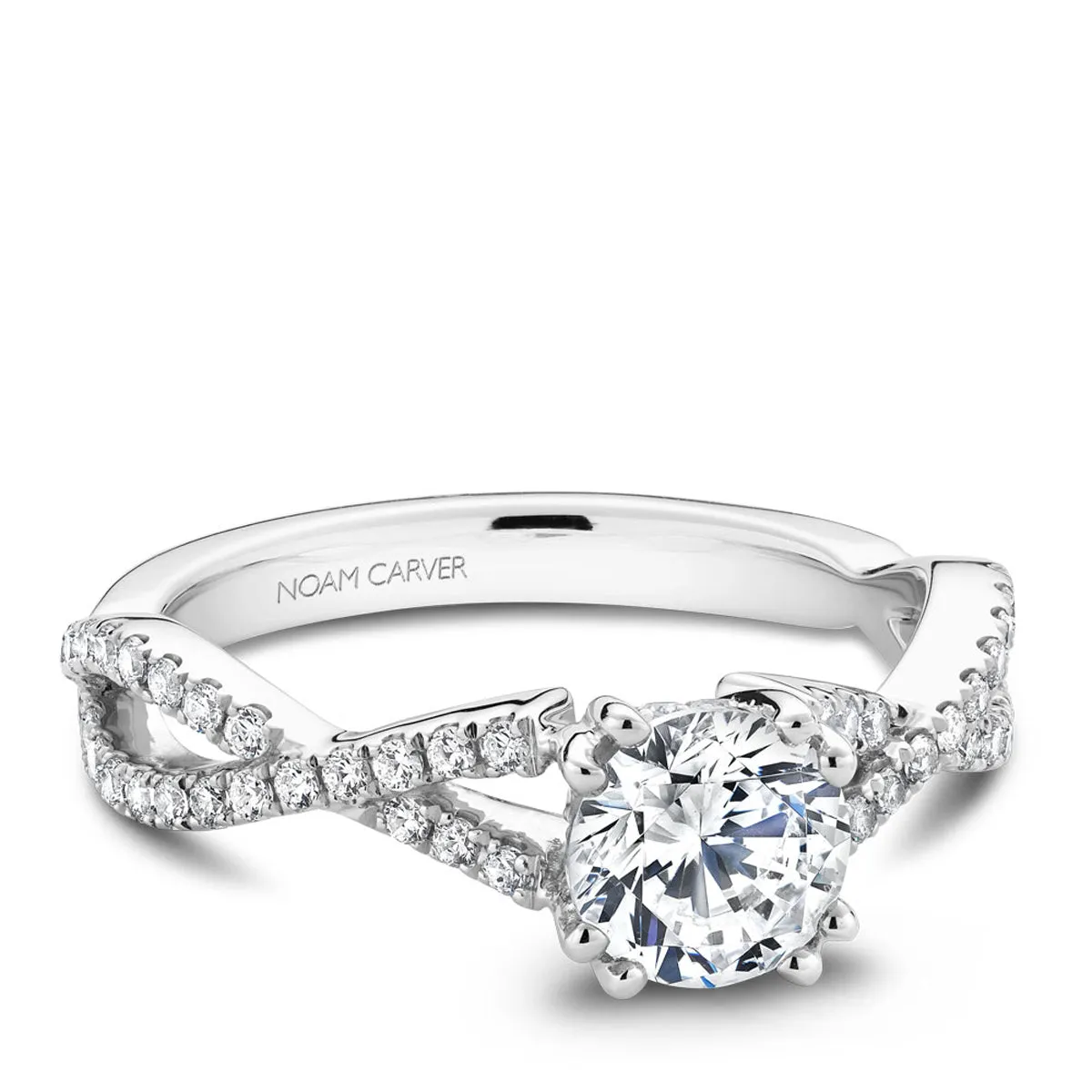 Noam Carver Twist Diamond Engagement Ring Setting in White Gold