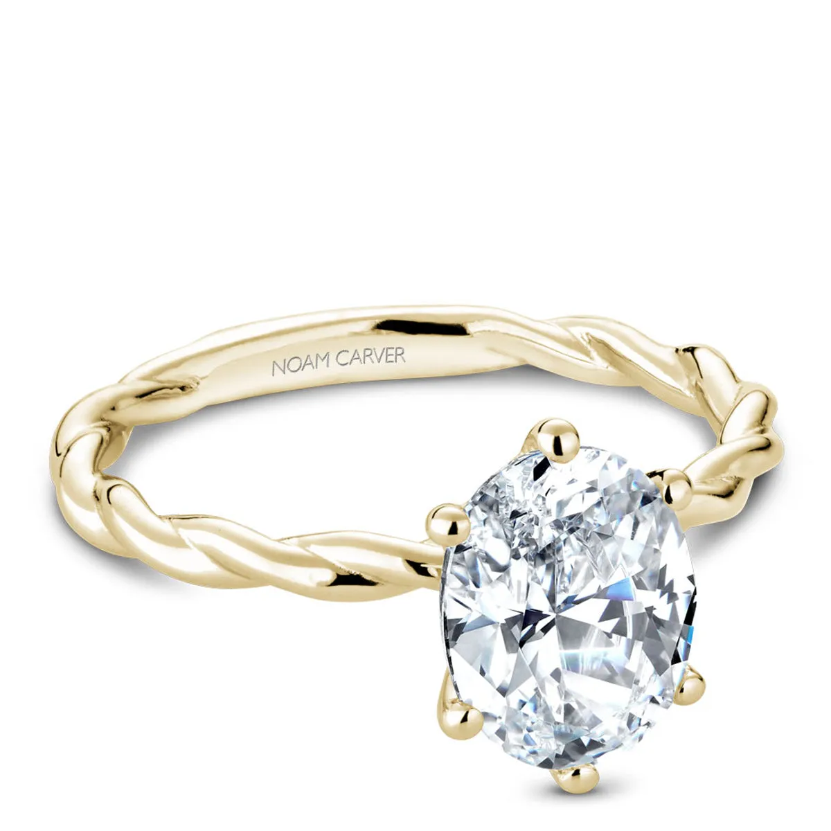 Noam Carver Twist Solitaire Engagement Ring Setting in Yellow Gold