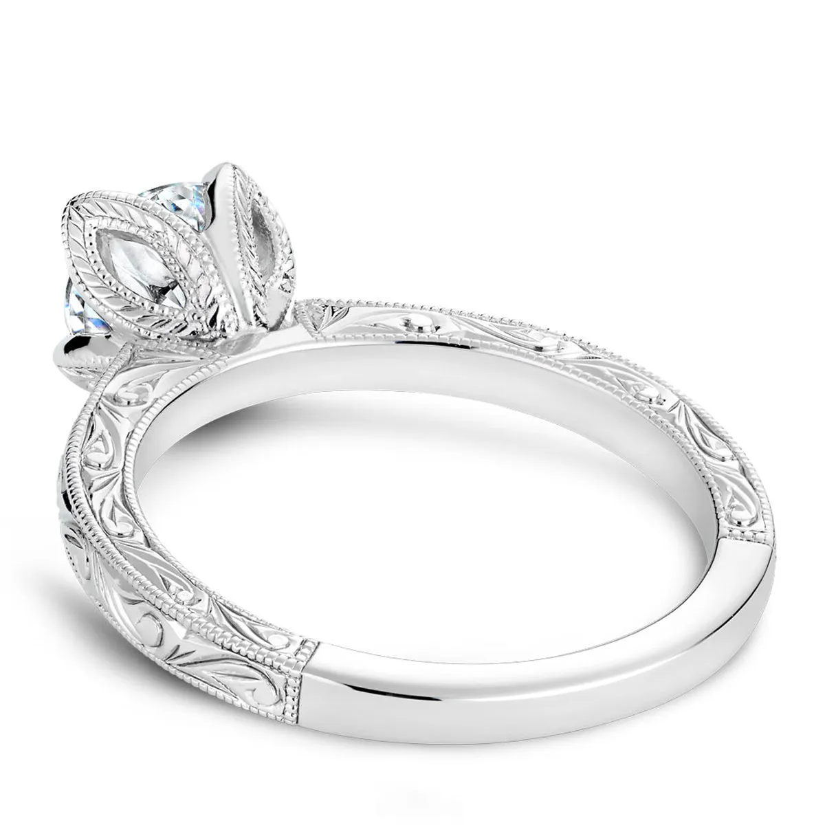 Noam Carver Vintage Solitaire Engagement Ring Setting in White Gold