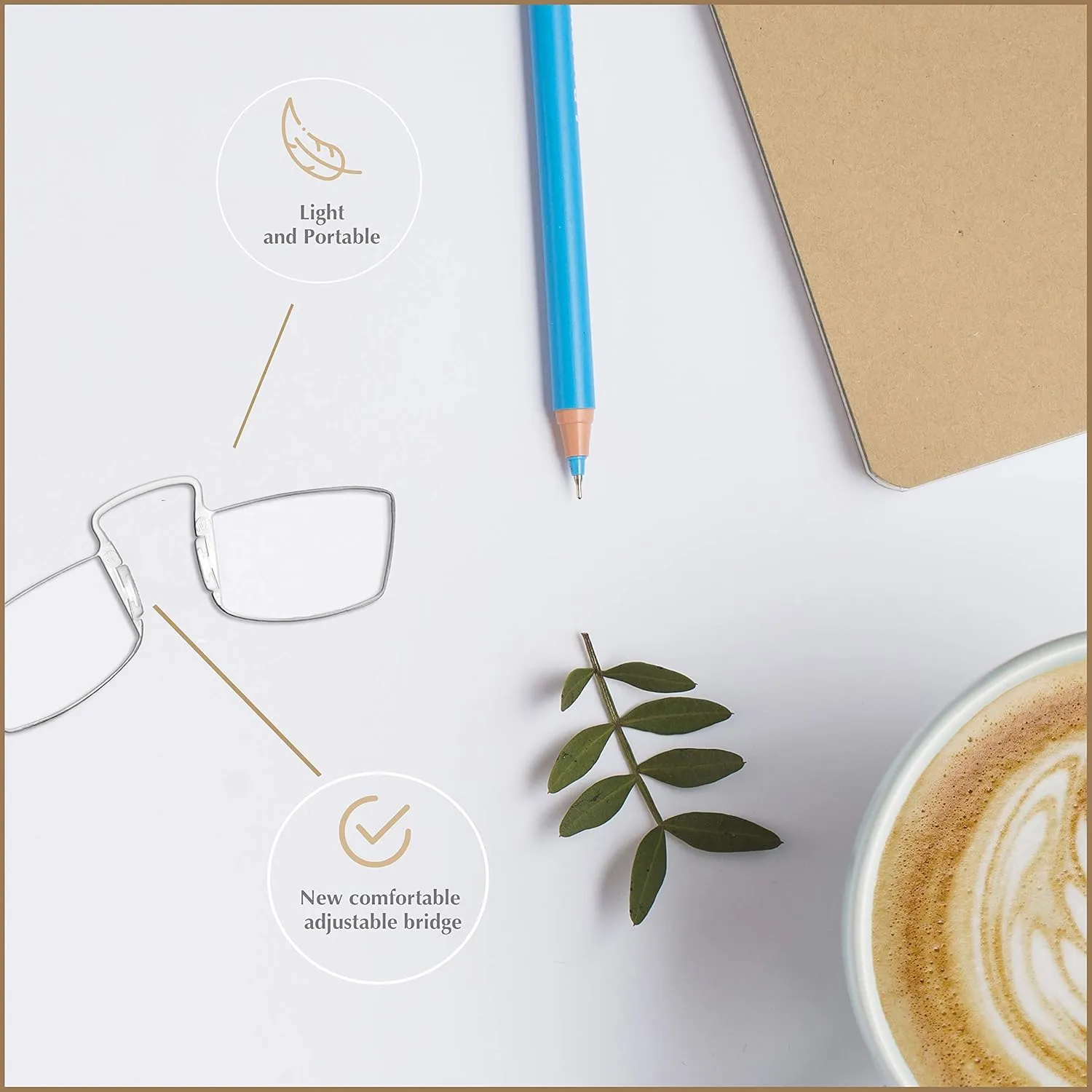 Noble Small Reading Glasses (3 Pack) - Rimless Readers with 3 Wallet Credit Card Holders and 1 Cell Phone Case - Pocket Magnifying Cheaters for Men and Women ( 2.00)