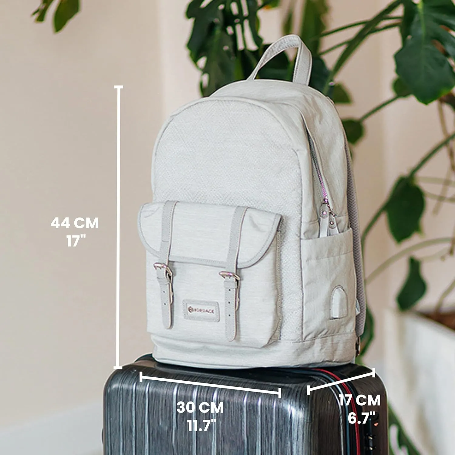 Nordace Comino Classic Backpack for with USB Charging Port, Water Resistant - 15.6 Inch Laptop Backpack for Everyday (Gray)