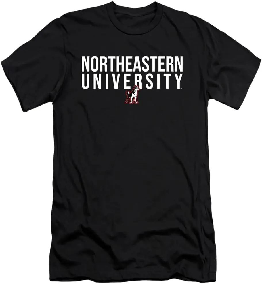Northeastern University Official Stacked Unisex Adult Canvas Brand T Shirt