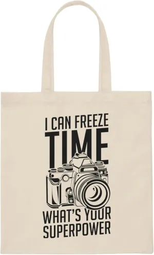 Novelty What's Your Superpower Cameraman Photography Lover Hilarious Photographers Photojournalist Photo Fan Canvas Tote Bag