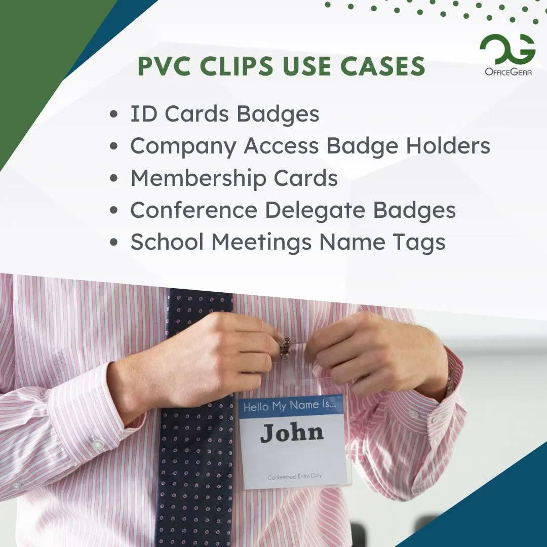OfficeGear Crocodile Lapel Clips [50 Pack] for Event Badge ID Card, Name Tag Holder - Metal Clip with Loop and Press-Stud