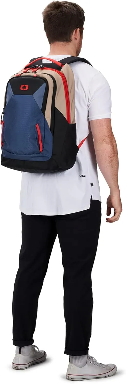 OGIO Axle Pro Backpack, Tan/Blue/Red, 22 Liter