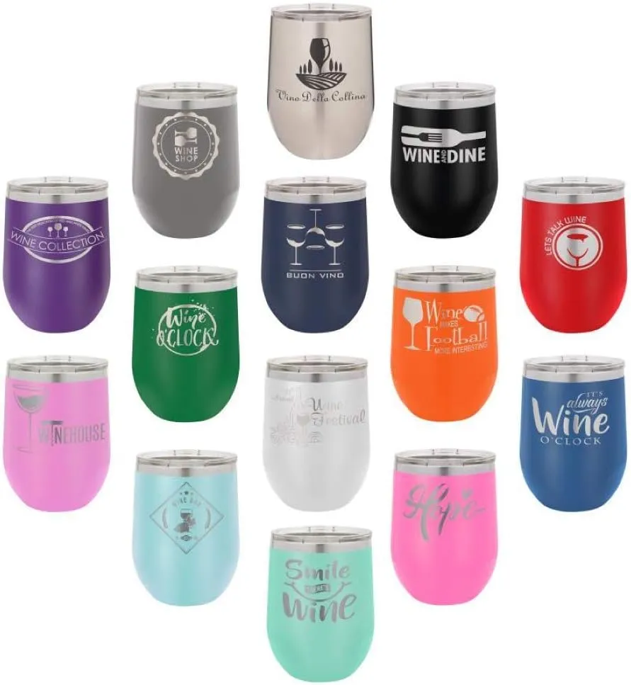 OH FOR FOX SAKE Light Blue 12 oz Stemless Wine Glass With Lid | Custom Engraved With Funny Quotes and Sayings | Stainless Steel Wine Tumbler | OnlyGifts.com