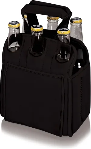 ONIVA - a Picnic Time Brand Six Pack Insulated Beverage Tote, Black