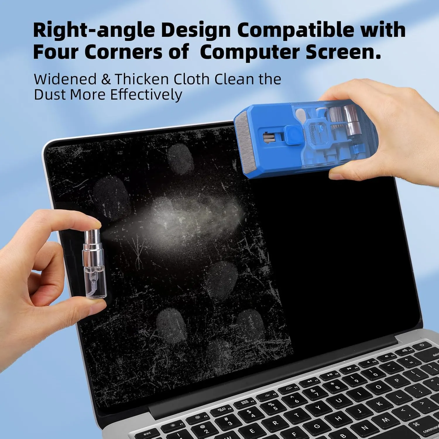 Ordilend Keyboard Cleaning Kit Laptop Cleaner, All-in-One Computer Cleaning Brush Tool, Multi-Function PC Accessories Electronic Cleaner for iPad iPhone Pro Earbuds Camera Monitor with Patent, SkyBlue