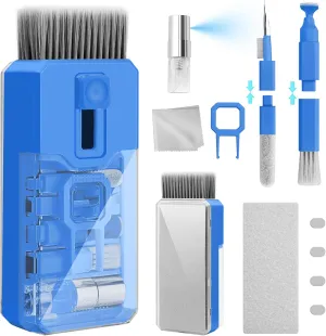 Ordilend Keyboard Cleaning Kit Laptop Cleaner, All-in-One Computer Cleaning Brush Tool, Multi-Function PC Accessories Electronic Cleaner for iPad iPhone Pro Earbuds Camera Monitor with Patent, SkyBlue
