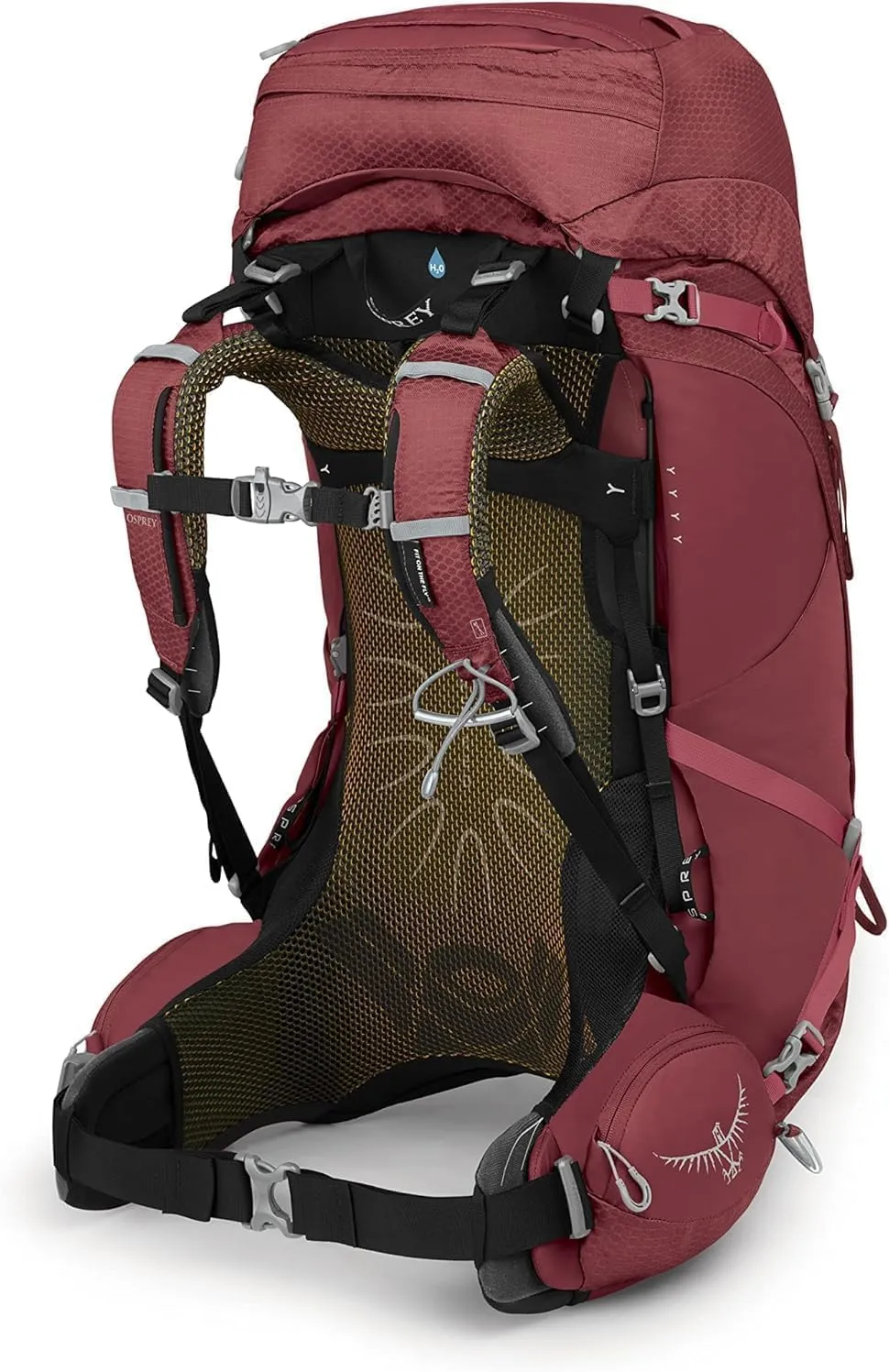 Osprey Aura AG 50L Women's Backpacking Backpack, Berry Sorbet Red, WM/L