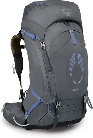 Osprey Aura AG 50L Women's Backpacking Backpack, Tungsten Grey, WXS/S