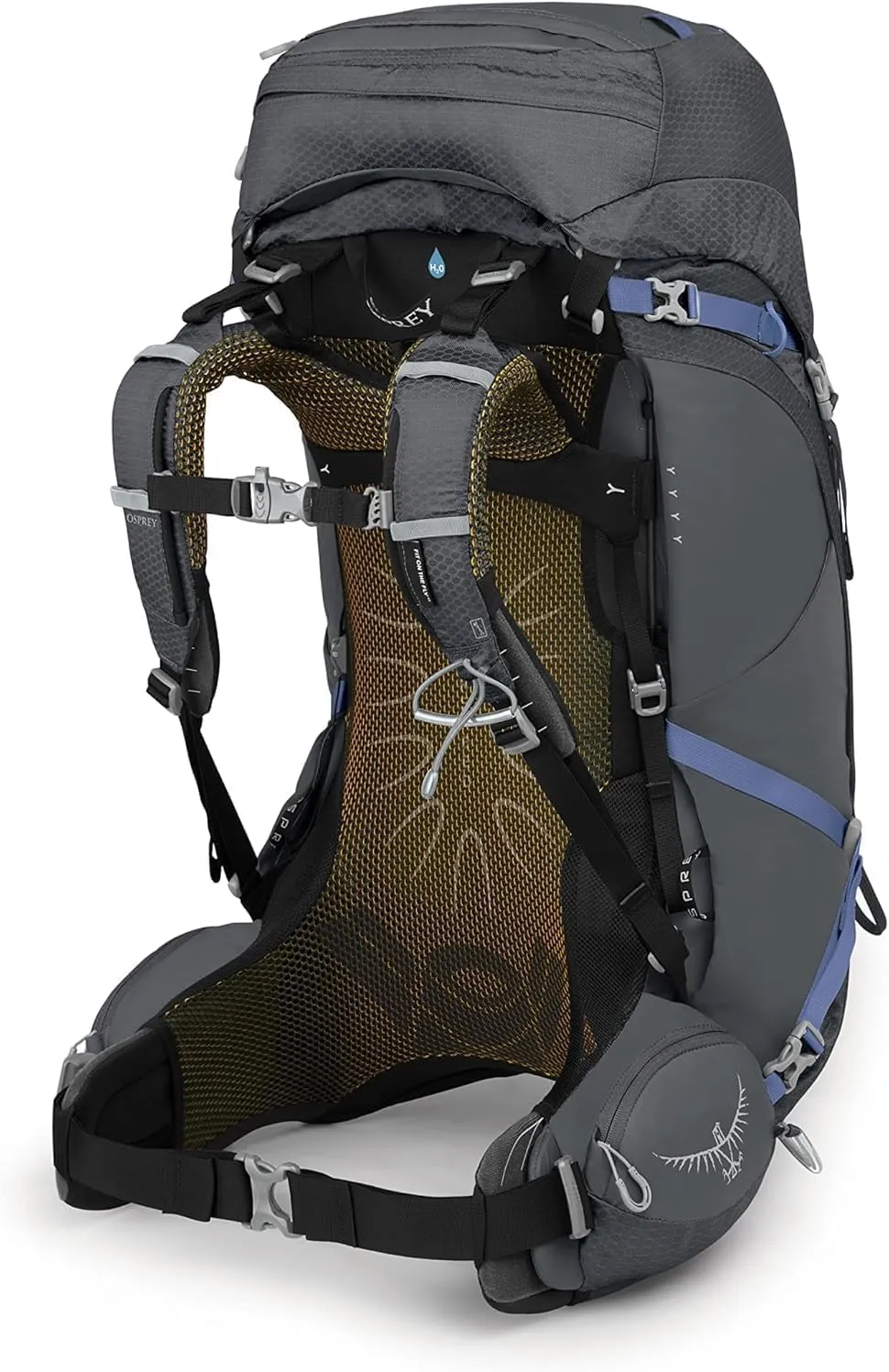 Osprey Aura AG 50L Women's Backpacking Backpack, Tungsten Grey, WXS/S