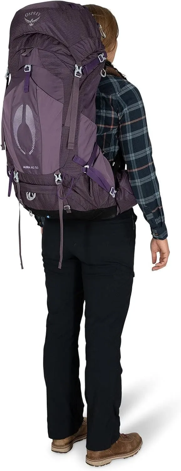 Osprey Aura AG 50L Women's Backpacking Backpack, Tungsten Grey, WXS/S