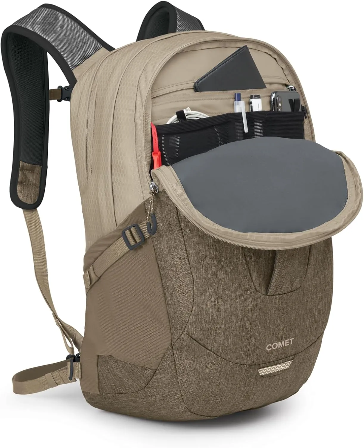Osprey Comet Laptop Backpack, Alpaca Tan/Latte Brown Heather