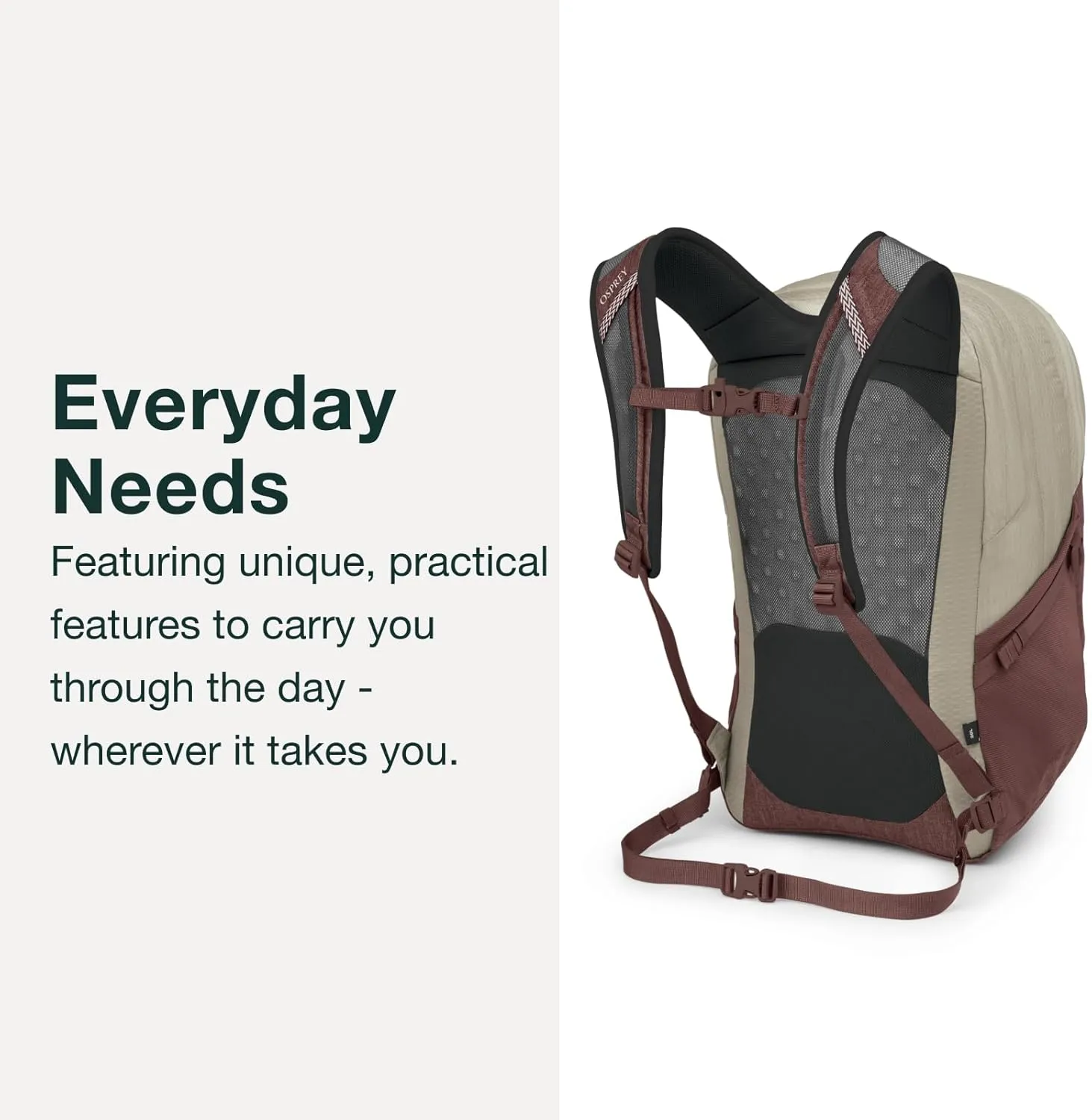 Osprey Comet Laptop Backpack, Alpaca Tan/Latte Brown Heather